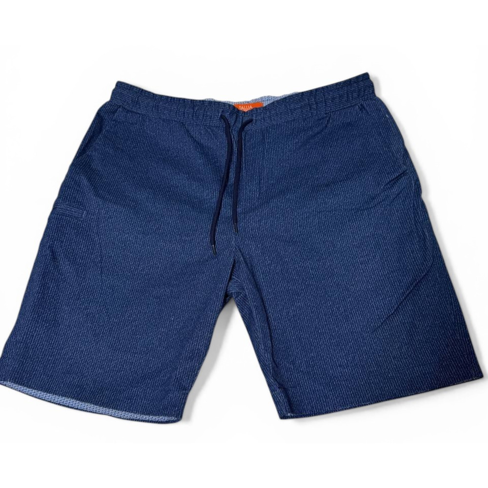 Tallia Sport Shorts Mens XL Blue Textured Drawstring Casual Lounge Stretch